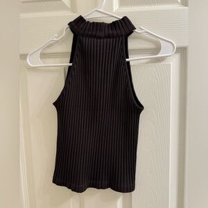 Zara brown Ribbed Turtleneck Tank Top Crop Top Size XS/S but stretchy